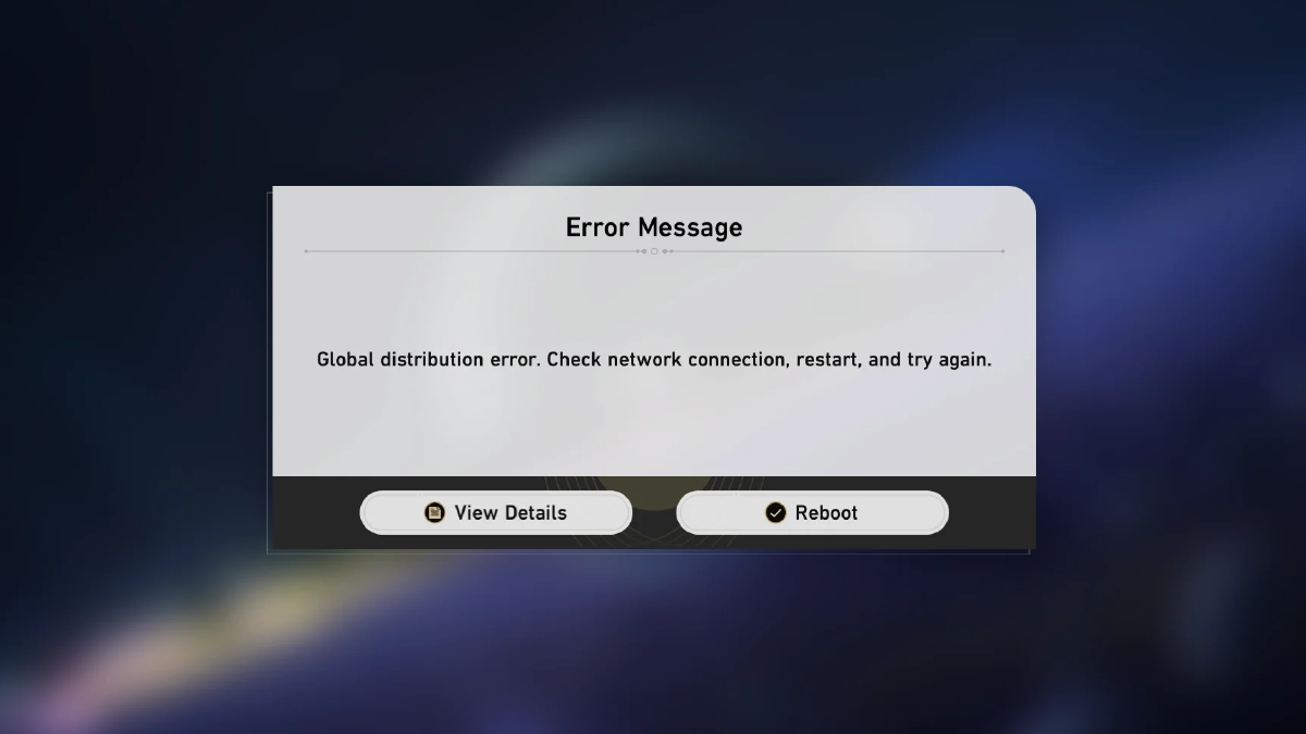 Honkai Star Rail Global Distribution Error